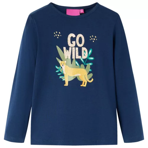 Tengerészkék hosszú ujjú gyerekpóló 128