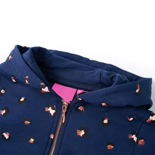 Tengerészkék kapucnis gyerekpulóver 92