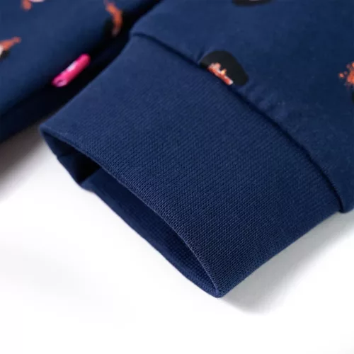 Tengerészkék kapucnis gyerekpulóver 92