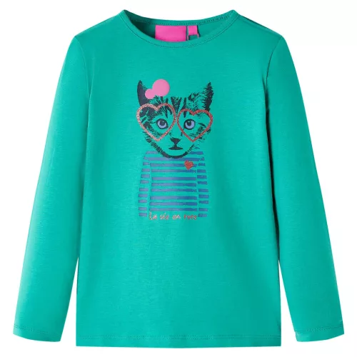 Világoszöld hosszú ujjú gyerekpóló 104