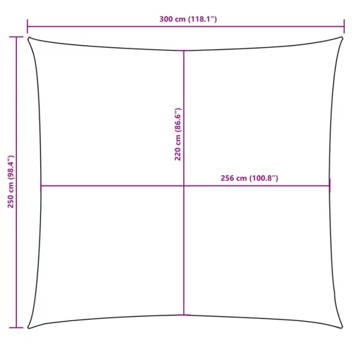  barna téglalap alakú oxford-szövet napvitorla 2,5 x 3 m