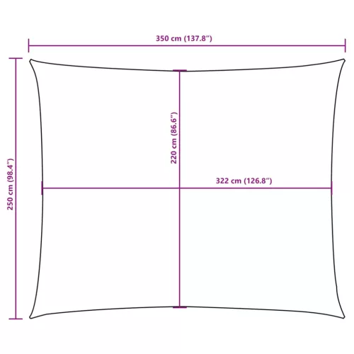  barna téglalap alakú oxford-szövet napvitorla 2,5 x 3,5 m