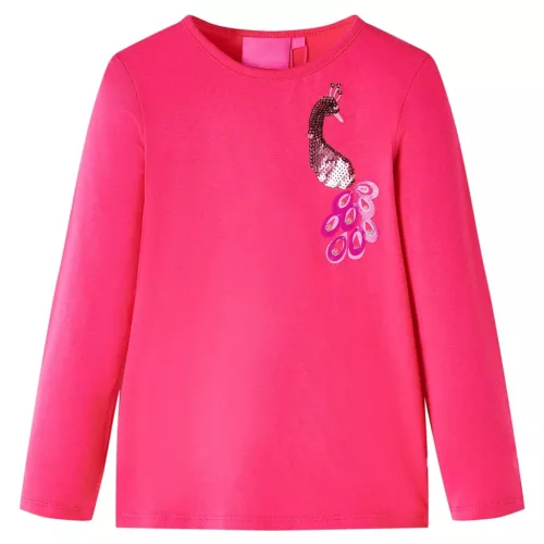 Élénk rózsaszín hosszú ujjú gyerekpóló 104