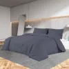  antracitszürke pamut ágyneműhuzat-garnitúra 200 x 200 cm