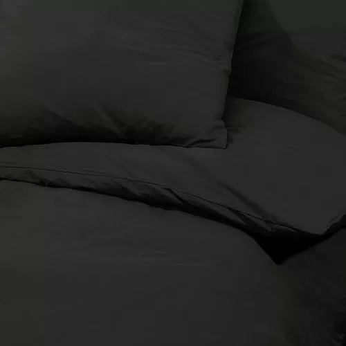  fekete pamut ágyneműhuzat-garnitúra 200 x 200 cm
