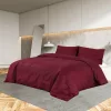  bordó pamut ágyneműhuzat-garnitúra 200 x 200 cm