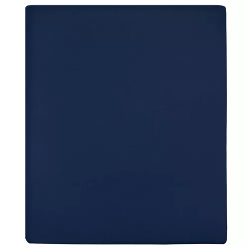  tengerészkék pamutdzsörzé gumis lepedő 140 x 200 cm