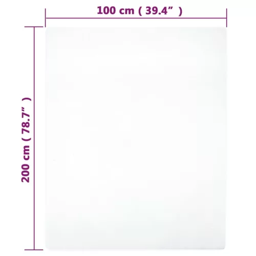  2 db fehér pamutdzsörzé gumis lepedő 100x200 cm