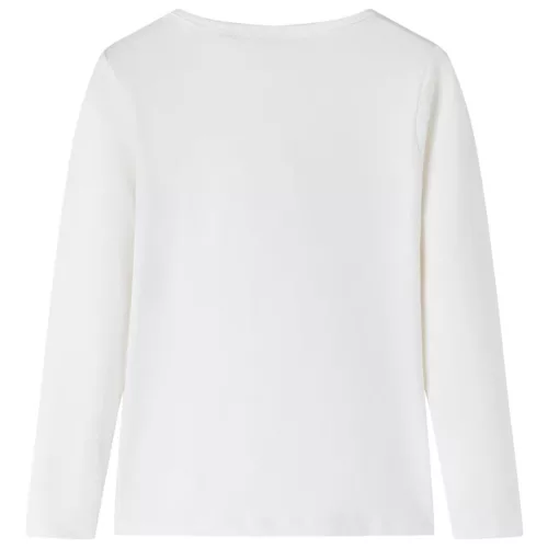 Ekrü színű hosszú ujjú gyerekpóló 128