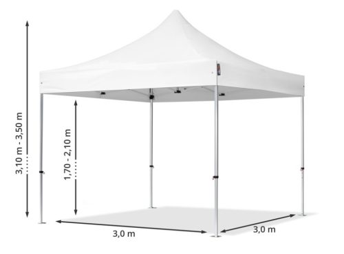 TP 3x3m összecsukható aluminium 800N pavilon, oldalfal nélkül - zöld