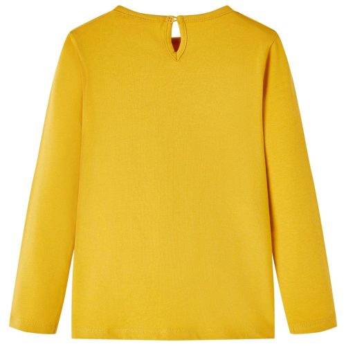 Sötét okker hosszú ujjú gyerekpóló 128