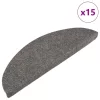  15 db szürke lépcsőszőnyeg 56x17x3 cm