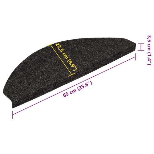  15 db antracitszürke öntapadó lépcsőszőnyeg 65x22,5x3,5 cm