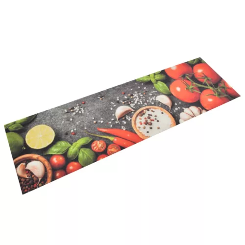  mosható zöldségmintás bársony konyhai szőnyeg 45x150 cm