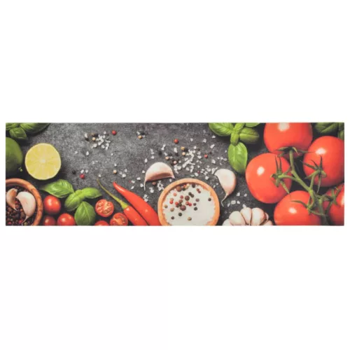  mosható zöldségmintás bársony konyhai szőnyeg 45x150 cm