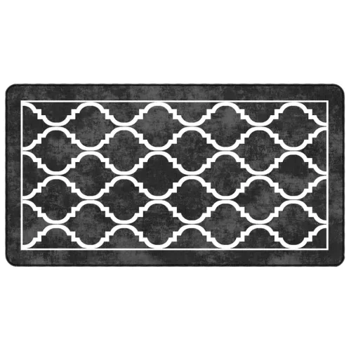  fekete-fehér mosható csúszásgátló szőnyeg 80 x 150 cm