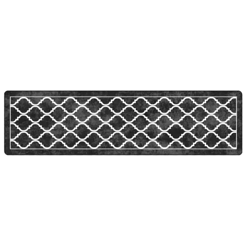  fekete-fehér mosható csúszásgátló szőnyeg 80 x 300 cm