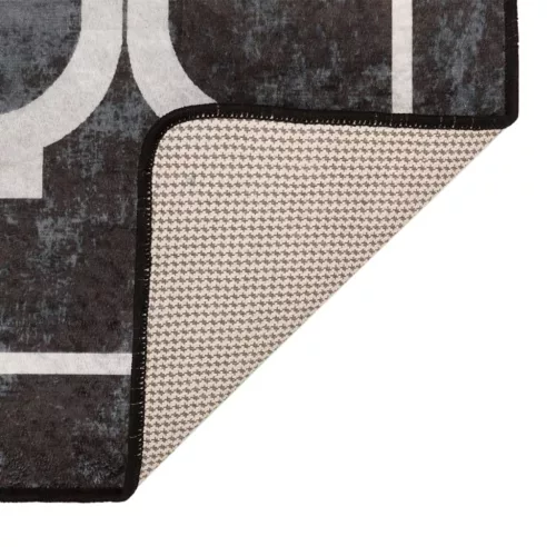  fekete-fehér mosható csúszásgátló szőnyeg 80 x 300 cm