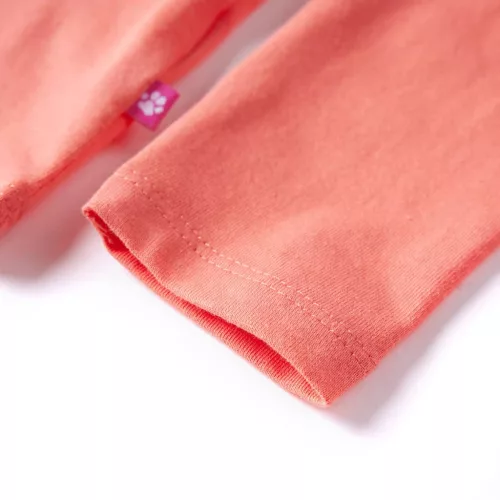 Korall színű fodros ujjú póló 104