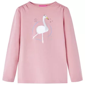 Világos rózsaszín hosszú ujjú gyerekpóló 104