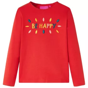 Piros hosszúujjú gyerekpóló 128