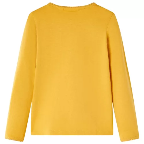 Sötét okker hosszú ujjú gyerekpóló 92