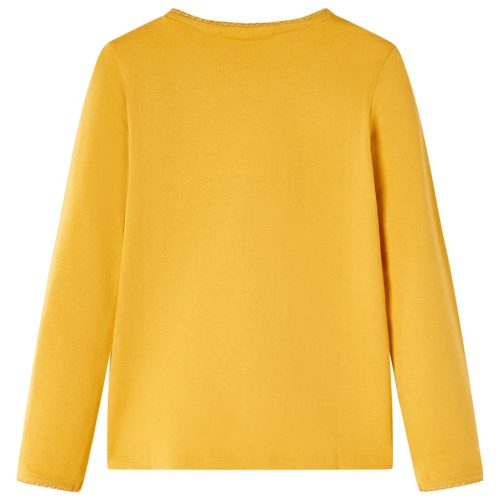 Sötét okker hosszú ujjú gyerekpóló 104