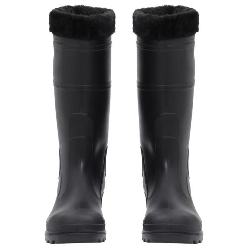  fekete PVC 41-es esőcsizma kivehető zoknival