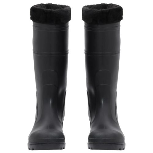  fekete PVC 42-es esőcsizma kivehető zoknival