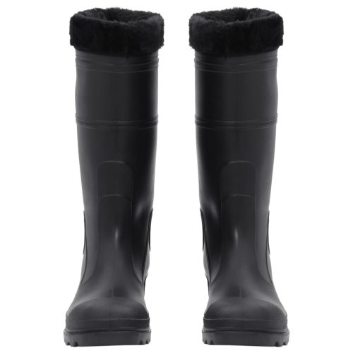  fekete PVC 43-as esőcsizma kivehető zoknival