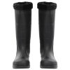  fekete PVC 45-ös esőcsizma kivehető zoknival