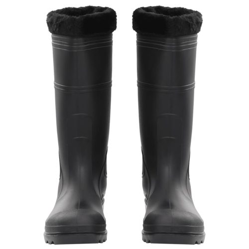  fekete PVC 45-ös esőcsizma kivehető zoknival