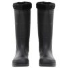  fekete PVC 46-os esőcsizma kivehető zoknival