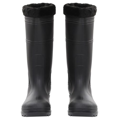  fekete PVC 46-os esőcsizma kivehető zoknival