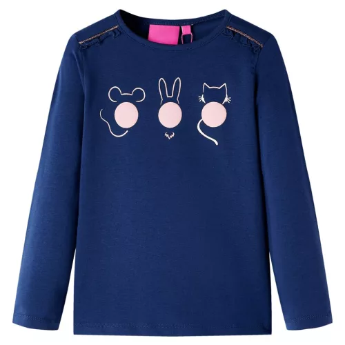 Tengerészkék hosszú ujjú gyerekpóló 128