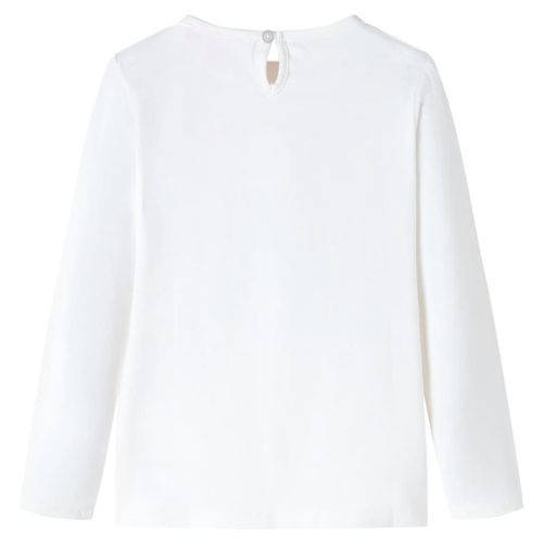 Ekrü színű hosszú ujjú gyerekpóló 116