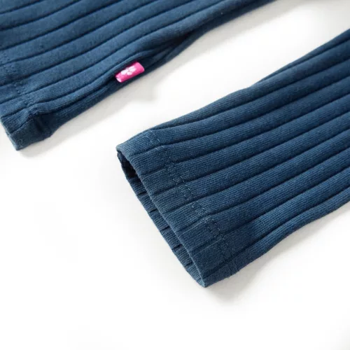 Tengerészkék hosszú ujjú bordázott gyerekpóló 104