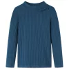 Tengerészkék hosszú ujjú bordázott gyerekpóló 128
