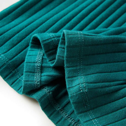 Sötétzöld hosszú ujjú bordázott gyerekpóló 116