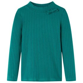 Sötétzöld hosszú ujjú bordázott gyerekpóló 128