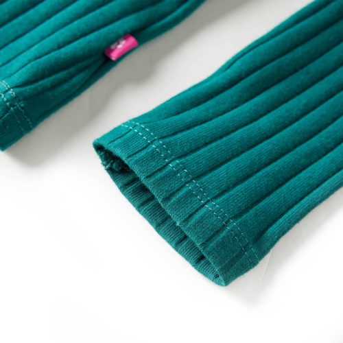 Sötétzöld hosszú ujjú bordázott gyerekpóló 128