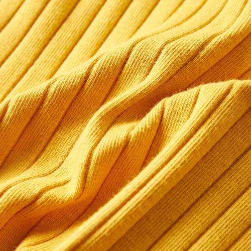 Sötét okker hosszú ujjú bordázott gyerekpóló 104