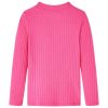 Élénk rózsaszín hosszú ujjú bordázott gyerekpóló 92