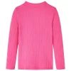 Élénk rózsaszín hosszú ujjú bordázott gyerekpóló 116