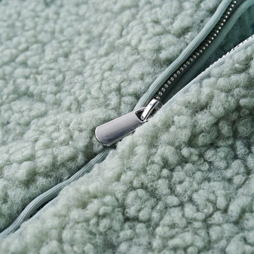 Gyerek kapucnis kabát Teddy műszőrme mentazöld 116