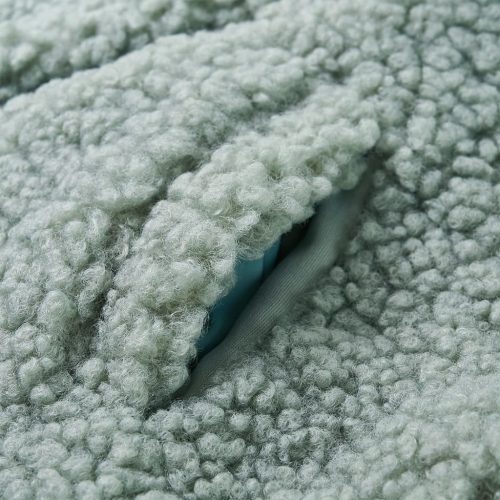 Gyerek kapucnis kabát Teddy műszőrme mentazöld 116