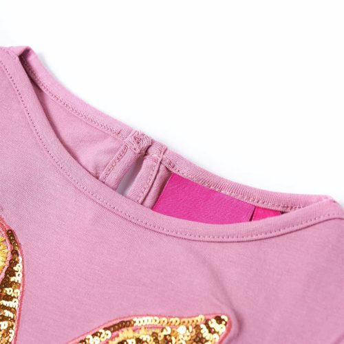 Gyerek hosszú ujjú póló égetett rózsaszín 116