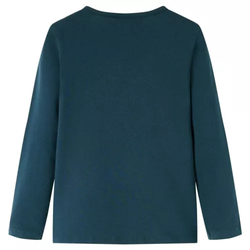 Sötétzöld hosszú ujjú gyerekpóló 116