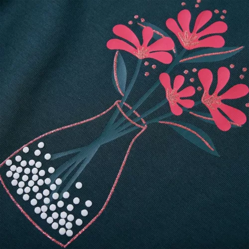 Sötétzöld hosszú ujjú gyerekpóló 116