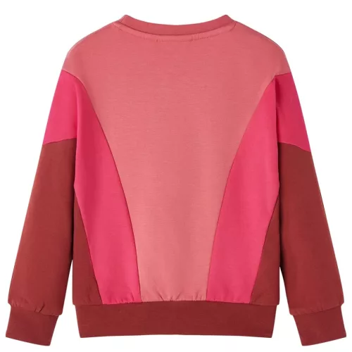 Gyerek pulóver Színes blokk rózsaszín és henna 128